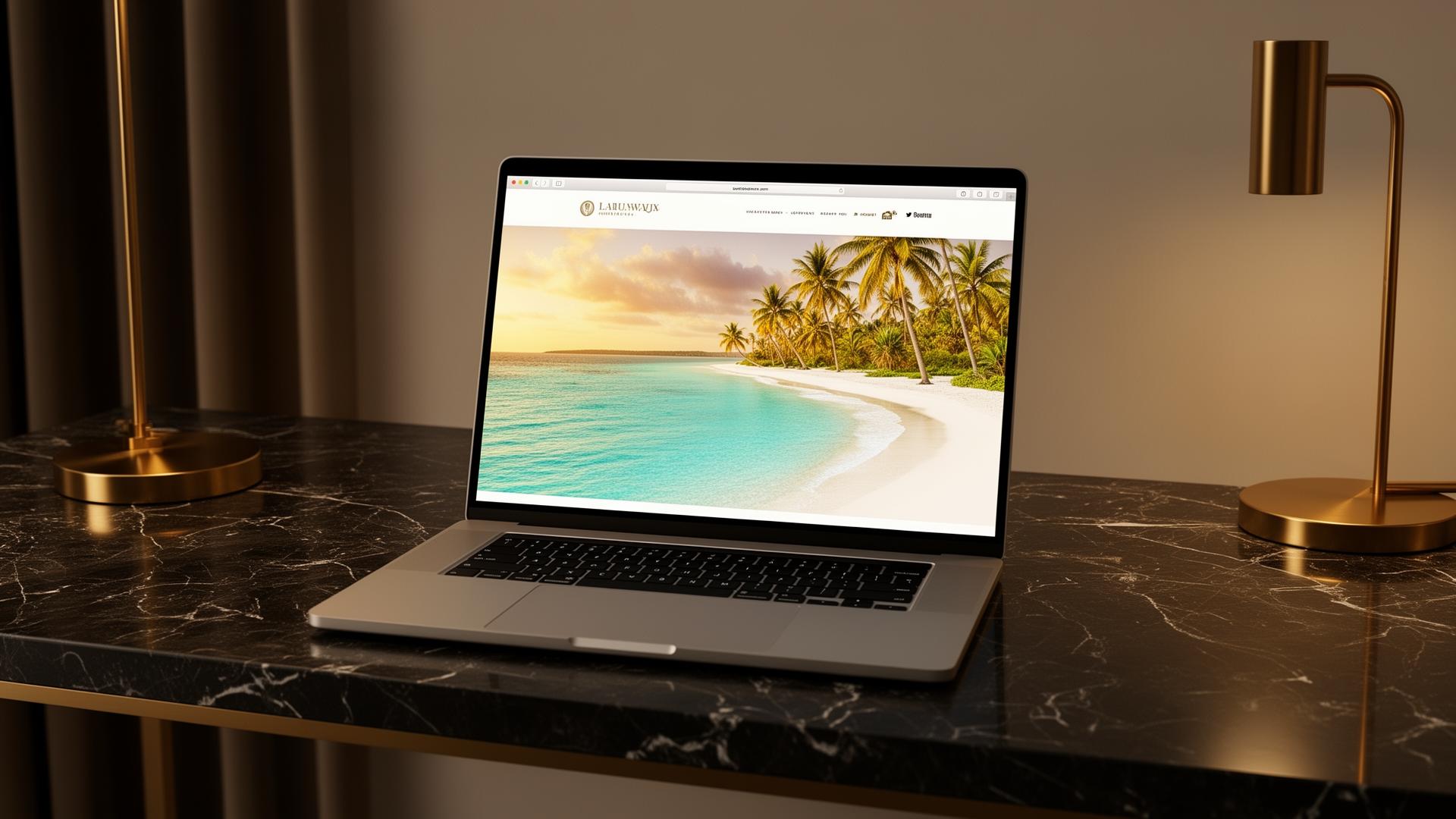 Bon Vibe Curaçao website getoond op een laptop